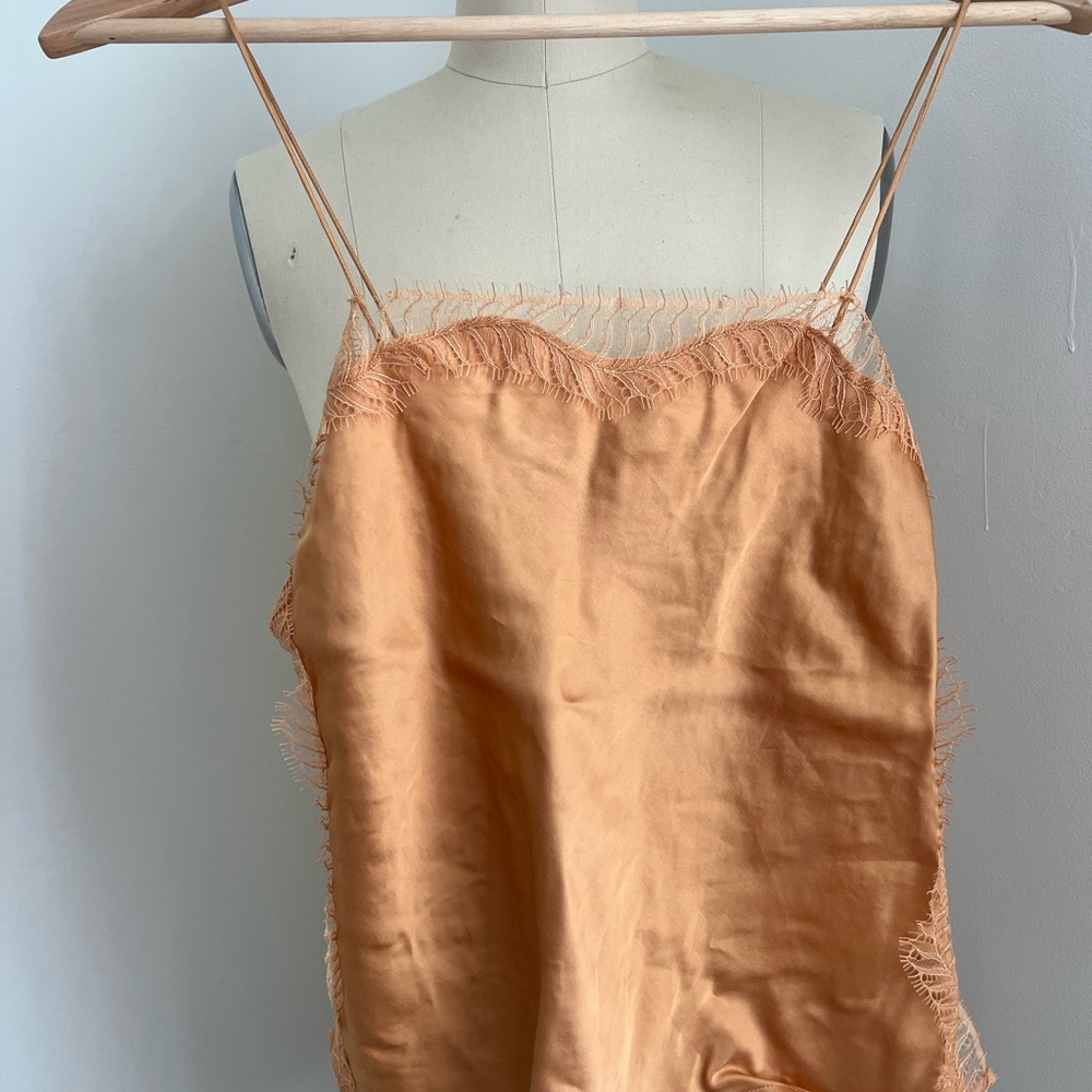 A.L.C. Orange Sleeveless Fitted Camisole
